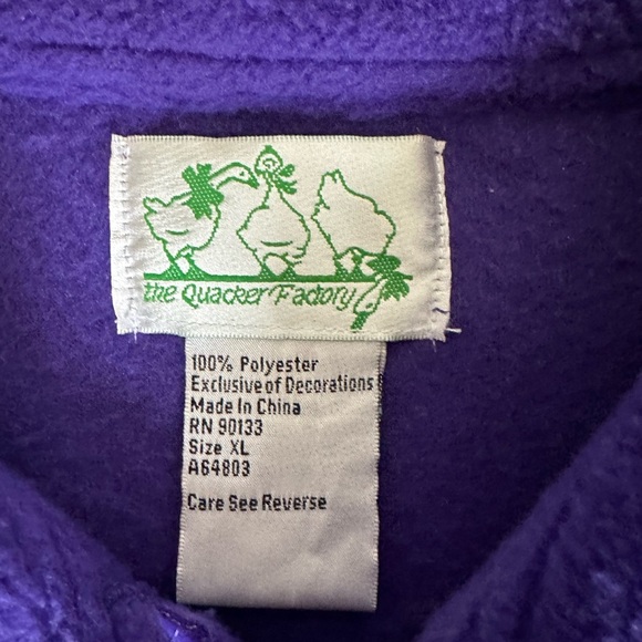 Quacker Factory Christmas Sweater Jacket XL Purple Cardigan Snowman Button Down - Picture 10 of 16